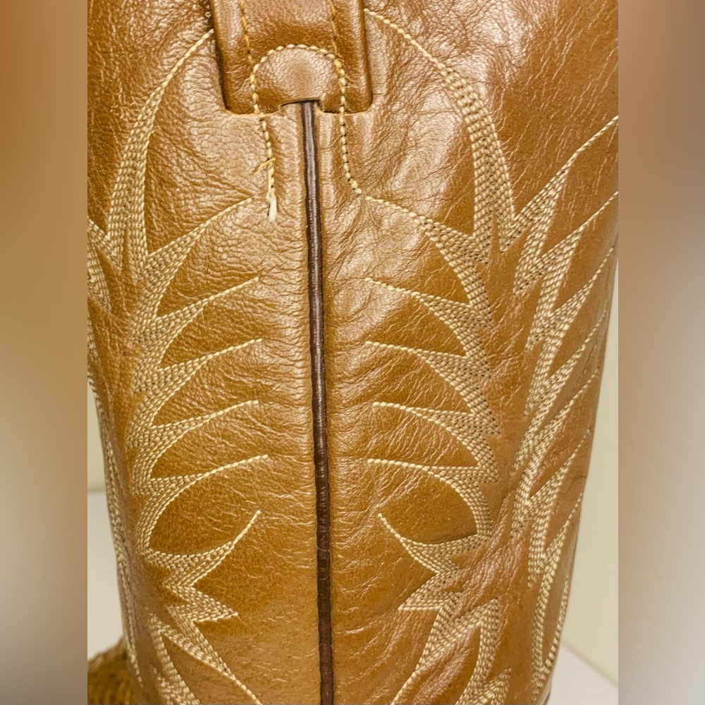 Vintage Nocona Brown and Tan Genuine Snakeskin Ladies Cowboy Boots SZ 7M! - Picture 4 of 11